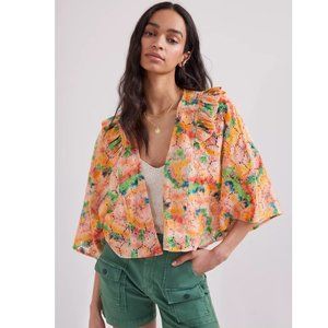 NWT Anthropologie Cropped Floral Lace Shrug Size OS Multicolor One Size